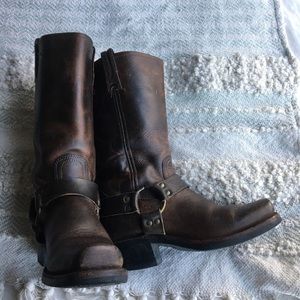 Frye brown harness mid calf Boots